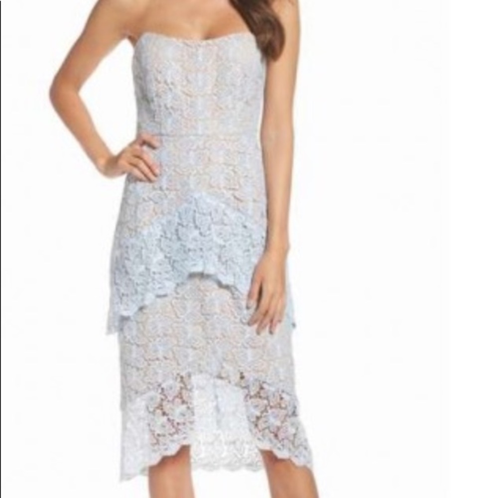 Cooper St Taha Tiered Lace Midi dress